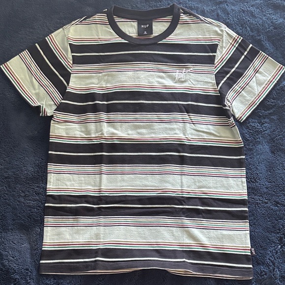 HUF Men's Striped Multi-Colored T-Shirt - Picture 1 of 5